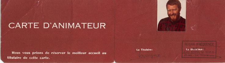 Carte d'animateur Fran�ois Dovergne